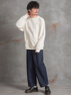 「MinoriTY（マイノリティ）のアイテム（スウェット）」を使った、REONさん（メンズ・173cm）の冬コーディネート