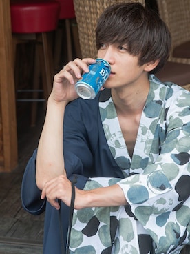 「MinoriTY（マイノリティ）のアイテム（浴衣）」を使った、REONさん（メンズ・173cm）の夏コーディネート