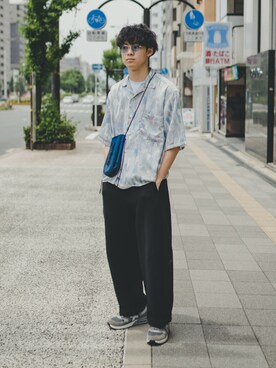 「KOM ORIGINAL（ケーオーエム オリジナル）のアイテム」を使った、三木 克海さん（メンズ・175cm）の夏コーディネート