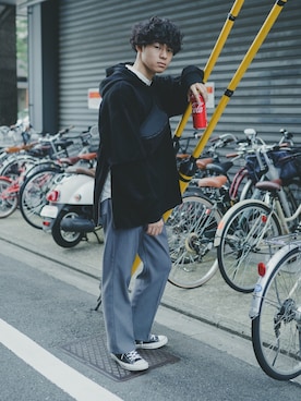 「417 EDIFICE（フォーワンセブンエディフィス）のアイテム（トップス）」を使った、三木 克海さん（メンズ・175cm）の秋コーディネート