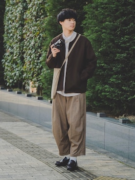 「SETTO（セット）のアイテム（ノーカラージャケット）」を使った、三木 克海さん（メンズ・175cm）の冬コーディネート