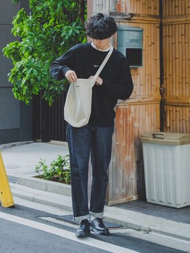 「Steven Alan（スティーブンアラン）のアイテム（バッグ）」を使った、三木 克海さん（メンズ・175cm）の春コーディネート
