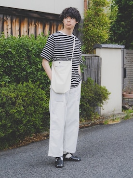 「Steven Alan（スティーブンアラン）のアイテム（バッグ）」を使った、三木 克海さん（メンズ・175cm）の春コーディネート