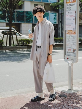 「BENCH（ベンチ）のアイテム（シューズ）」を使った、三木 克海さん（メンズ・175cm）の春コーディネート