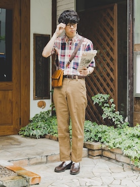 「MACKINTOSH PHILOSOPHY（ﾏｯｷﾝﾄｯｼｭ ﾌｨﾛｿﾌｨｰ）のアイテム」を使った、三木 克海さん（メンズ・175cm）の春コーディネート