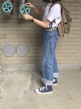 「PAR ICI」｜「アイテム（アナログ腕時計）」を使った、mmmさん（レディース・158cm）の夏コーディネート