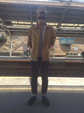 「HUF（ハフ）のアイテム（その他アウター）」を使った、Yutaro さん（メンズ・178cm）の春コーディネート