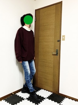 「my beautiful landlet（マイビューティフルランドレット）のアイテム（スウェット）」を使った、ittokuさん（メンズ・183cm）の冬コーディネート