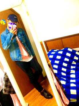 「Right-on（ライトオン）のアイテム（デニムジャケット）」を使った、A$Uさん（メンズ・173cm）の春コーディネート