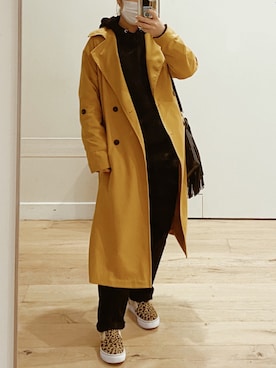 「stradivarius（ストラディバリウス）のアイテム（ジャケット/アウター）」を使った、Nanakoさん（レディース・154cm）の冬コーディネート