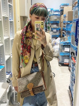 「NINA RICCI（ニナリッチ）のアイテム（ショルダーバッグ）」を使った、AICANさん（レディース・160cm）の春コーディネート