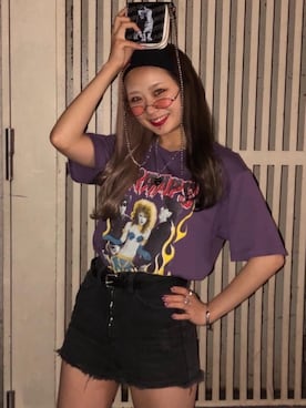 「ビックＴシャツ」｜「アイテム（財布/小物）」を使った、Kiminoさん（レディース・154cm）の春コーディネート