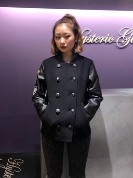 「パンクコーデ」｜「アイテム（ライダースジャケット）」を使った、Kiminoさん（レディース・154cm）の冬コーディネート