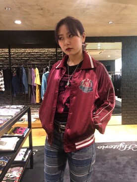 「パンクコーデ」｜「アイテム（ブルゾン）」を使った、Kiminoさん（レディース・154cm）の春コーディネート