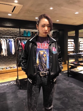 「パンクコーデ」｜「アイテム（ブルゾン）」を使った、Kiminoさん（レディース・154cm）の春コーディネート