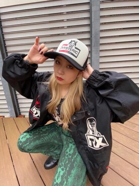 「ロックコーデ」｜「アイテム（ブルゾン）」を使った、Kiminoさん（レディース・154cm）の秋コーディネート