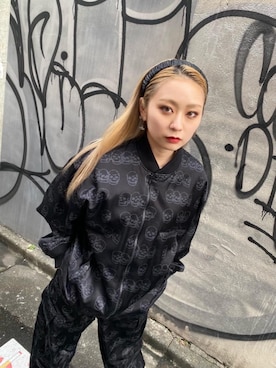 「ロックコーデ」｜「アイテム（ブルゾン）」を使った、Kiminoさん（レディース・154cm）の秋コーディネート