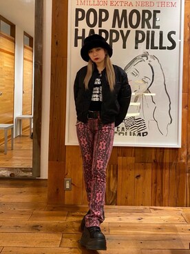 「90'sコーデ」｜「アイテム（MA-1）」を使った、Kiminoさん（レディース・154cm）の冬コーディネート