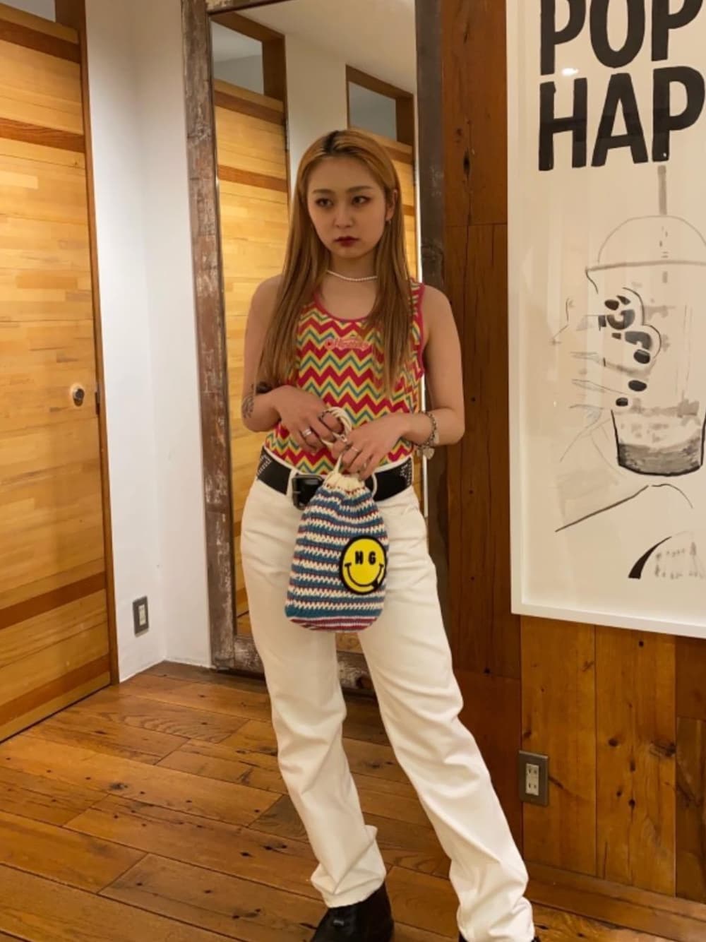 HYSTERIC GLAMOUR（ヒステリックグラマー）の「HG SMILE 巾着バッグ