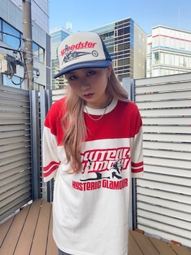 「ﾋﾞｯｸﾞｼﾙｴｯﾄ」｜「アイテム（帽子）」を使った、Kiminoさん（レディース・154cm）の夏コーディネート