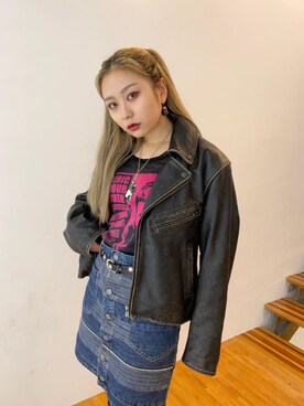 「90'sコーデ」｜「アイテム（ジャケット/アウター）」を使った、Kiminoさん（レディース・154cm）の秋コーディネート