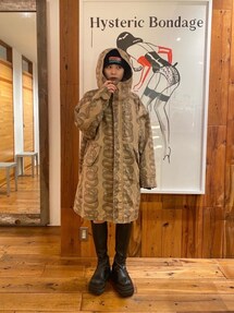 めんたいこ　ヒステリックグラマー SNAKE LOOP柄 フーデッドコート HYSTERIC GLAMOUR（ヒステリックグラマー）の「SNAKE LOOP柄