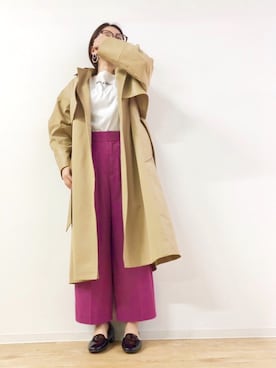 「Rouge vif（ルージュヴィフ）のアイテム（トレンチコート）」を使った、カーリーさん（レディース・149cm）の春コーディネート