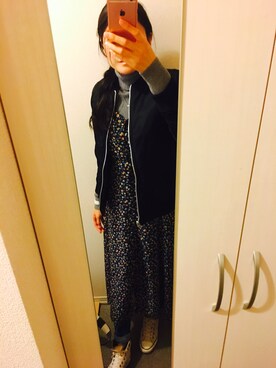 「PICCIN（ピッチン）のアイテム（MA-1）」を使った、みちゃさん（レディース・163cm）の冬コーディネート