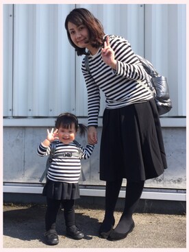 「アイテム（バックパック/リュック、シルバー系）」を使った、ひろちゃん&にいなさん（レディース・162cm）の春コーディネート