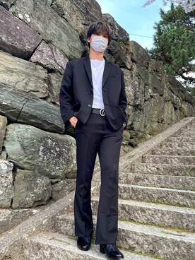 ベルトを使った スーツスタイル のレディース人気ファッションコーディネート Wear