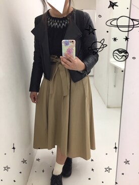 ayari*さんの「高密度綿ツイルベルト付きイレヘムスカート」を使ったコーディネート