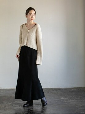 「maison-vincent（メゾンヴァンサン）のアイテム」を使った、りなさん（レディース・164cm）の冬コーディネート