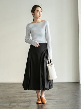 「Noble（ノーブル）のアイテム（ニット/セーター）」を使った、りなさん（レディース・164cm）の冬コーディネート