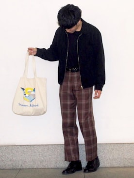 「agnes b.（アニエスベー）のアイテム（ブルゾン）」を使った、あべじゅんやさん（メンズ・182cm）の冬コーディネート