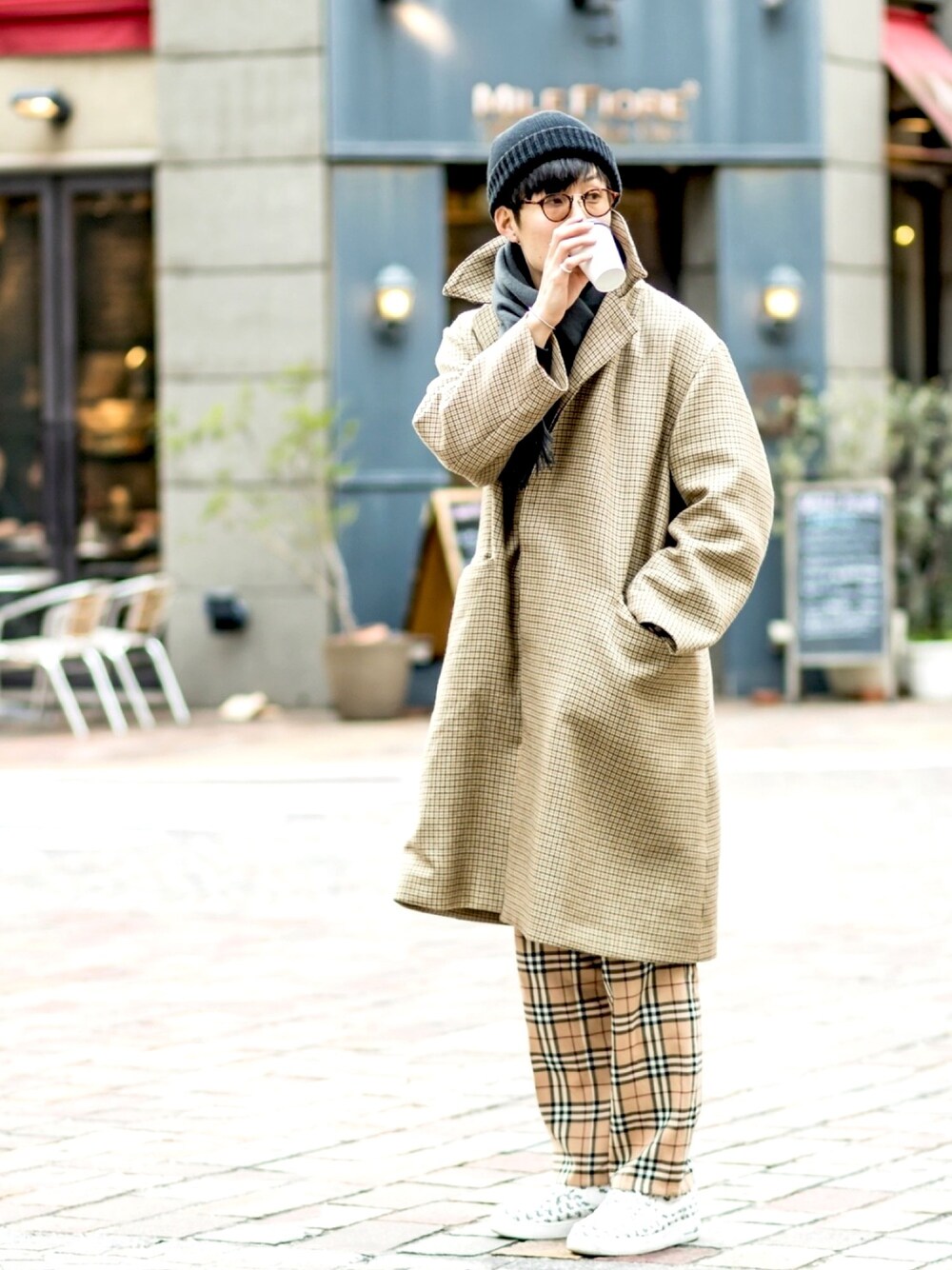 Burberry ブラウン チェック柄 スラックス Burberry ブラウン チェック柄 スラックス