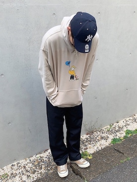 「order（オーダー）のアイテム（スラックス）」を使った、あべじゅんやさん（メンズ・182cm）の冬コーディネート