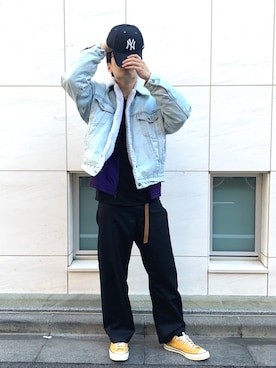 「order（オーダー）のアイテム（スラックス）」を使った、あべじゅんやさん（メンズ・182cm）の冬コーディネート