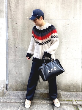 あべじゅんやさん（メンズ・182cm）の冬コーディネート