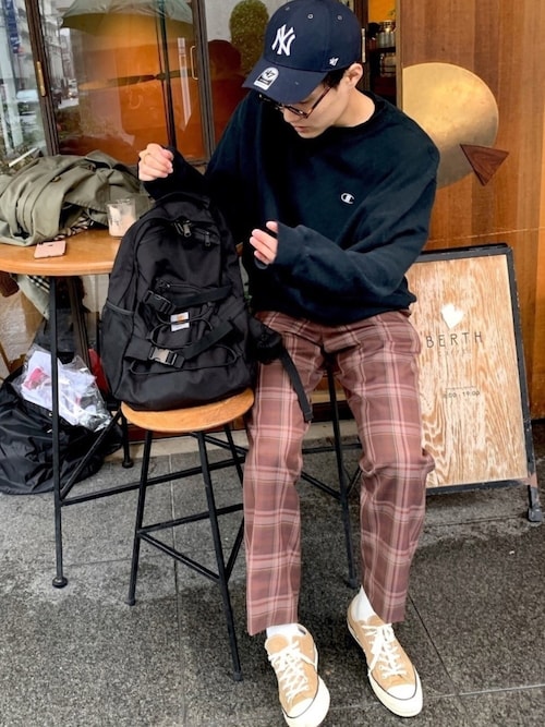 あべじゅんや Carharttのバックパック リュックを使ったコーディネート Wear