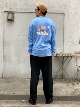 「LAD MUSICIAN（ラッドミュージシャン）のアイテム（サンダル）」を使った、あべじゅんやさん（メンズ・182cm）の夏コーディネート