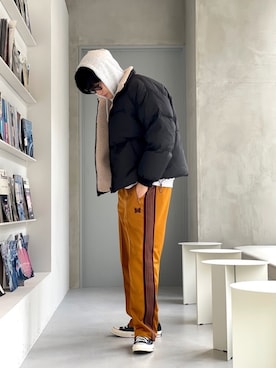 「BeAMS DOT（ビームスドット）のアイテム（ダウンジャケット/コート）」を使った、あべじゅんやさん（メンズ・182cm）の冬コーディネート