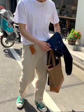 あべじゅんやさん（メンズ・182cm）の春コーディネート