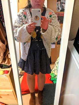 「WC（ダブル シー）のアイテム（カーディガン/ボレロ）」を使った、上野紀子さん（レディース・155cm）の春コーディネート