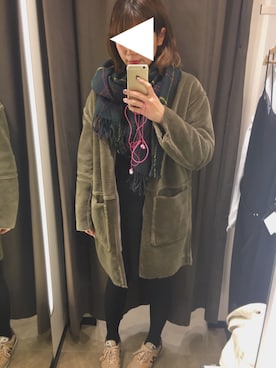 「寒い」｜「アイテム（ムートンコート）」を使った、ma☺︎さん（レディース・169cm）の冬コーディネート