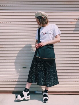 「エルメス」｜「アイテム（ハンチング/ベレー帽）」を使った、Hiromiiiさん（レディース・158cm）の春コーディネート