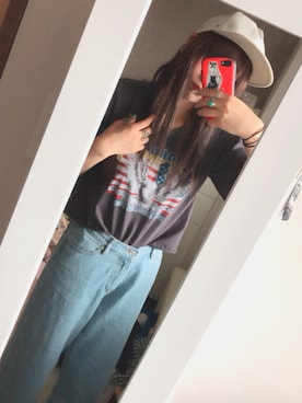 「SpRay PREMIUM（スプレイプレミアム）のアイテム（Tシャツ/カットソー）」を使った、りーにゃんさん（レディース・162cm）の夏コーディネート