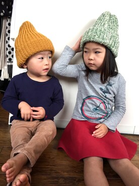 「SELECT.（セレクト）のアイテム」を使った、よつばと葉さん（キッズ・100cm）の春コーディネート