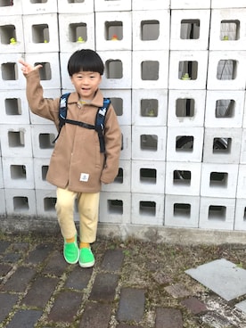 「Smoothy（スムージー）のアイテム（ジャケット/アウター）」を使った、よつばと葉さん（キッズ・100cm）の冬コーディネート