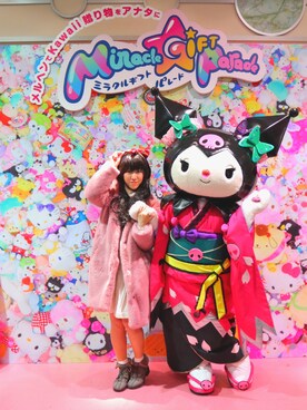 「黒髪」｜「アイテム（その他アウター）」を使った、Saya Miharaさん（レディース・153cm）の冬コーディネート