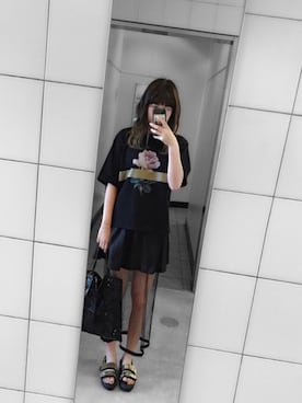 「TOGA PULLA（トーガ　プルラ）のアイテム（スカート、ブラック系）」を使った、ねぎさん（レディース・160cm）の冬コーディネート